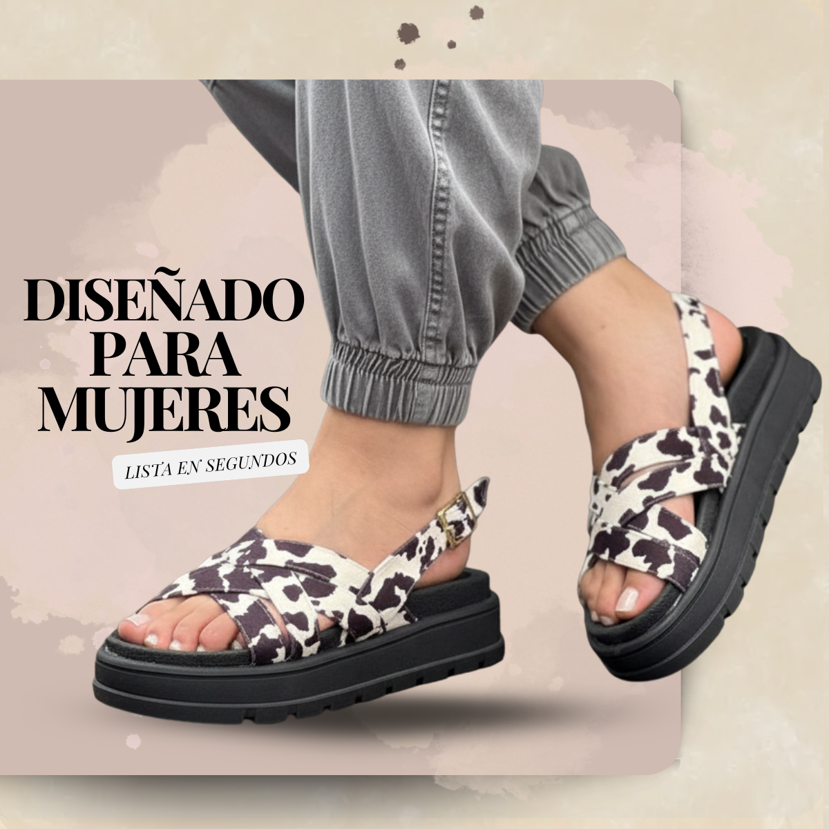 WildStep™ – Sandalias plataforma con estampado animal print