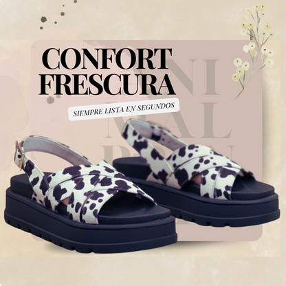 WildStep™ – Sandalias plataforma con estampado animal print