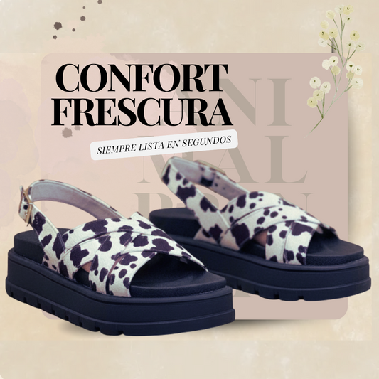 WildStep™ – Sandalias plataforma con estampado animal print